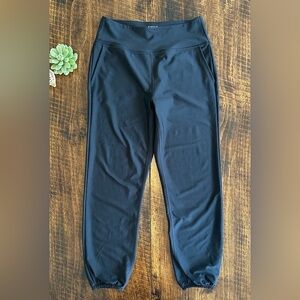 KINESIS | Elastic Cinched Cuff High Rise Ankle Joggers, Black